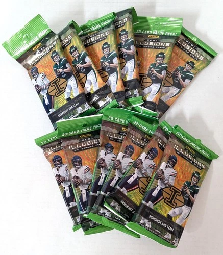 2021 Panini Illusions Football Jumbo Value Pack (Sunburst and Teal Parallels!) (