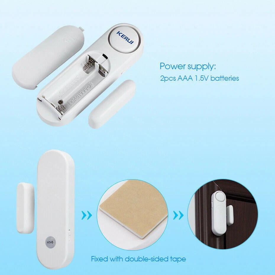 Wireless Door Window Alarm 120Db Magnetic Sensor Anti Theft Home ...