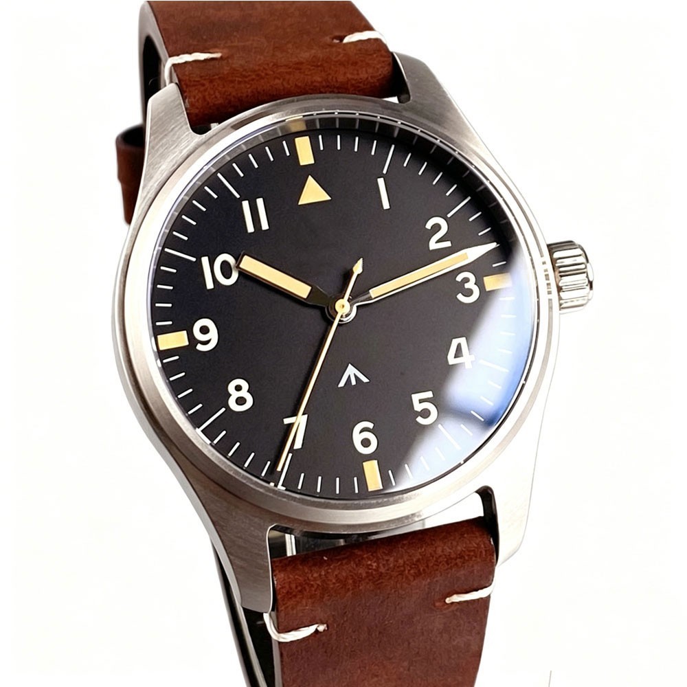 20ATM 39mm Pilot Style VH31 Sweep Second Quartz Watches For Men Sapphire Glass