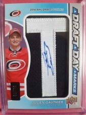 2017-18 UD SP Game Used Draft Day Marks Julien Gauthier #35/35