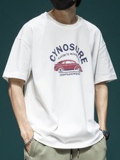 American Vintage T-Shirt Men Retro USA Style Graphic Tee Casual Streetwear