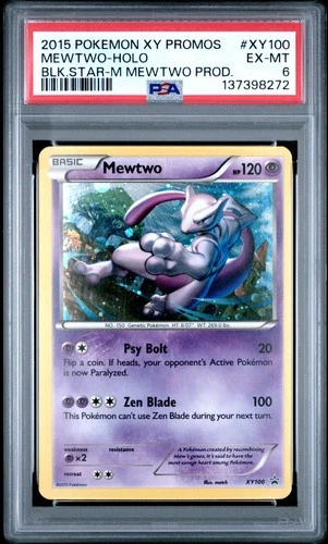 POKEMON XY BLACK STAR PROMO MEWTWO EX #XY100 PSA 6 EXCELLENT #137398272