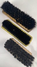 VTG Lot of 3 Horsehair Wooden Bakelite Shoe Polishing Brushes Empire /National