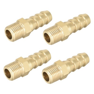 Brass Fitting Connector Metric M10x1 Male to Barb Hose ID 8mm 4pcs