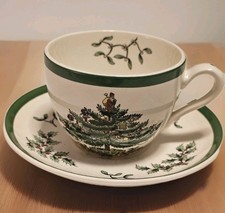 SPODE CHRISTMAS TREE S3324 EUC TEA, COFFEE CUP AND SAUCER.