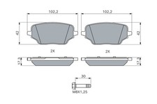 BREMSBELAGSATZ FÜR RENAULT KANGOO III GROSSRAUMLIMOUSINE - BOSCH 0 986 460 286