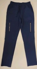 Dunndada Luxury Nurses Scrub Jogger Navy Small Elastic Pants Drawstring No Iron