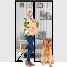 Magnetic Screen Door Heavy Duty Hands-Free Mesh Curtain Anti Mosquito Bugs Fly