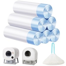 Cat Litter Bags 120 Count, 26.37"x15.74" Drawstring Close Litter Box Liners f...