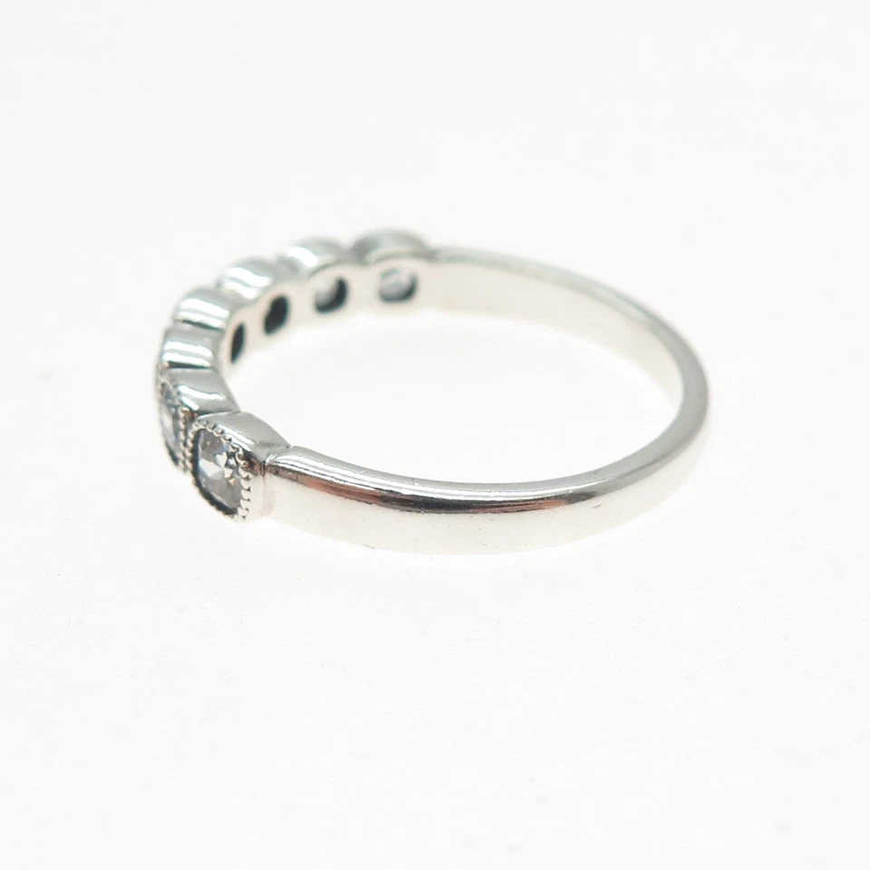 Anillo Pandora Plata Esterlina 925 Corte Cojín C Z Media Eternidad Talla 9.25 Foto 4 de 4