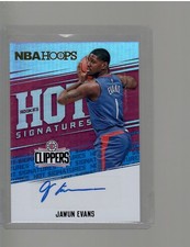 JAWUN EVANS HOT SIGNATURES AUTO 2017 18 PANINI HOOPS  BASKETBALL
