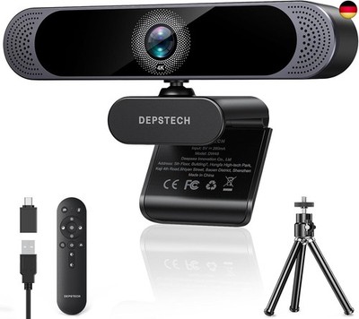 DEPSTECH DW49 Pro Webcam 4K, Ultra HD 1/2,55'' Sony-Sensor, 3-facher Zoom,