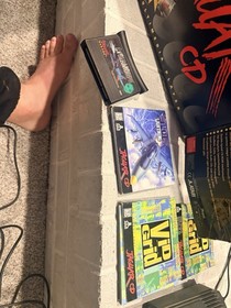 Atari Jaguar CD Console Bundle Box 2 Controllers Blue Lightning Vid Grid Games