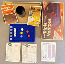 1978 Deluxe Triple Yahtzee Game E. S. Lowe Milton Bradley Complete White Dice