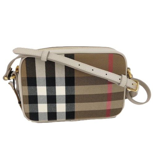 Burberry Nova check leather canvas shoulder bag Used SKAI-0