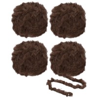 32 M Kunstpelzgarn, 4 SträNge, Flauschiges HäKelgarn, Weiches Garn, Kaffeebraun