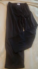 Only Necessities Polyester Pants Size H2 Black Front Pleats Elastic Waist