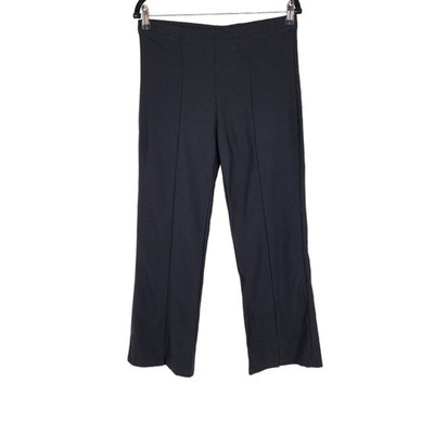 Clara Sun Woo Women's Black Elastic Waist Straight Trouser Pants Size 1X