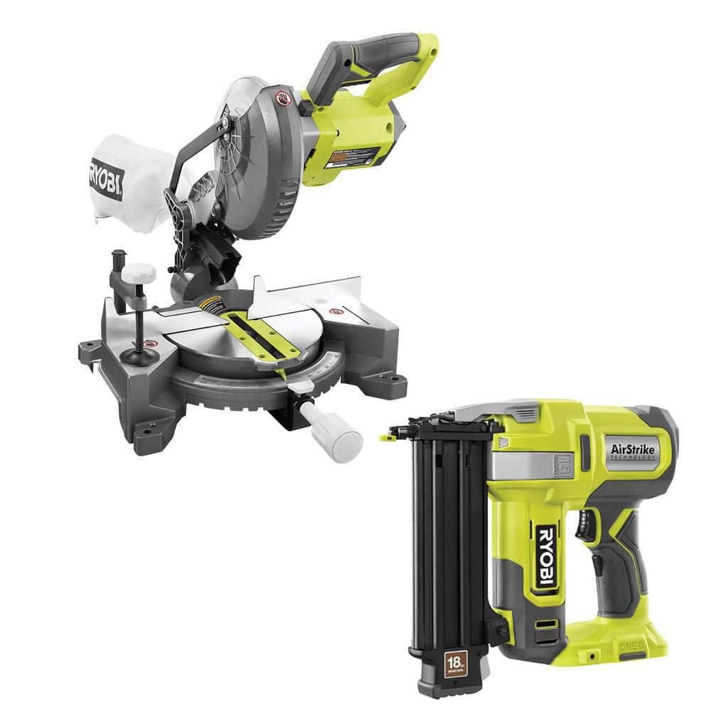 18V Cordless Miter Saw and AirStrike Nailer Combo Kit