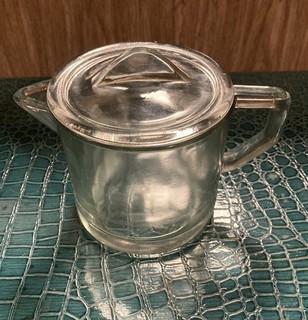 Depression Era Pressed Glass Pitcher With Lid