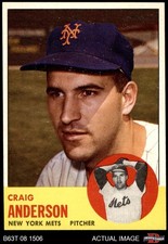 1963 Topps #59 Craig Anderson Mets 8 - NM/MT