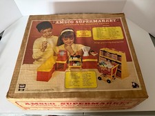 Vintage Amsco Supermarket With Original Box 1965 Shopping Playset W Accessories