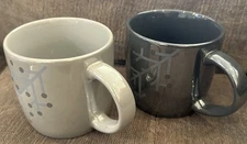 Pair of Dunkin’ Donuts Blue Snowflake Coffee Mugs 14oz