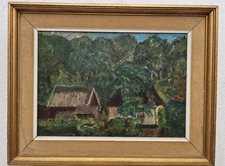 No.: 1240 oil painting artwork with frame picture painting oil painting forest village