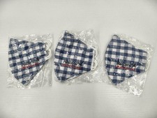 Raro panno maschera viso adulto Hastens Blue Gingham lotto di 3 riutilizzabili lavabili