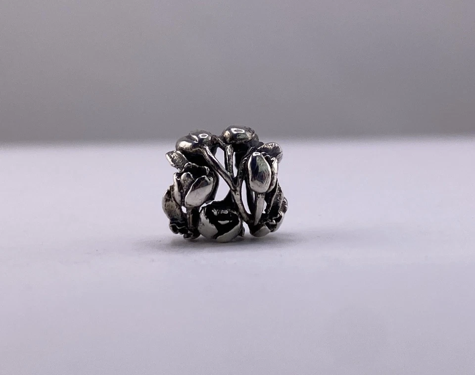 OHM Tulipán Plata 925 Retirado Difícil de Encontrar Cuentas Foto 3 de 4