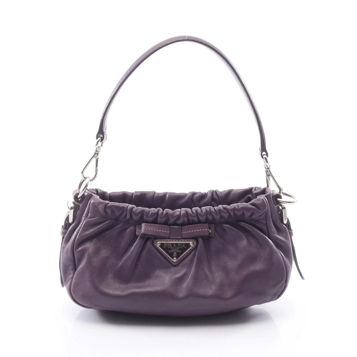 PRADA Leather Exterior Purple Bags & Handbags for Women for sale 