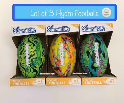 Assorted 3 SWIMWAYS HYDRO WATERPROOF 9.25  FOOTBALL-BEACH & POOL PLAY-AGES 5+