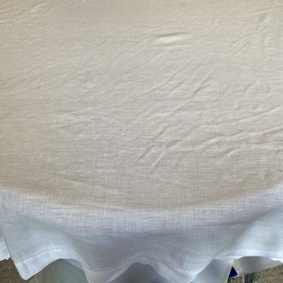 Vintage Indian Linen White Table Cloth.
