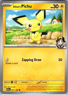 Ethan's Pichu 071/182 Regular Common SV10: Destined Rivals NM
