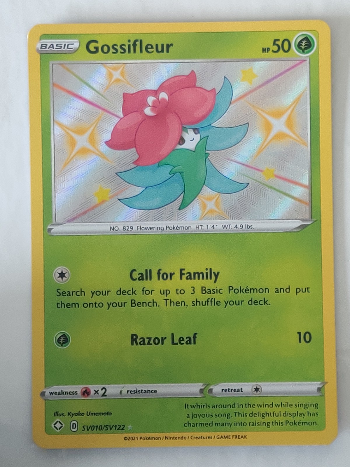 Gossifleur Shiny Holo Rare Shining Fates: Shiny Vault SV010/SV122 NM