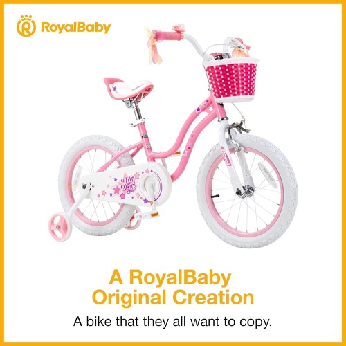 RoyalBaby Girls Bike EZ Stargirl Training Free Balance Kids Bike, Pink - Picture 4 of 15
