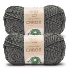 2 Pack 160g Dark Gray Heather Simply Me Yarn, 5 Bulky, Acrylic, Nylon, Wool