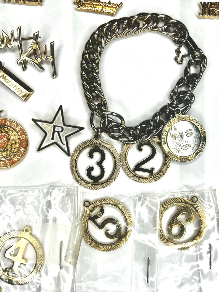 Lote De 11 Piezas De Premios Consultora Mary Kay Joyería Tonos Dorados De Colección Raro Foto 2 de 4