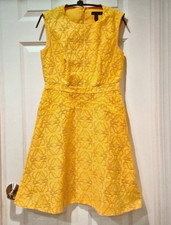 J. Crew  Textured Eyelet Jacquard Sunshine Yellow Mini Dress size 2