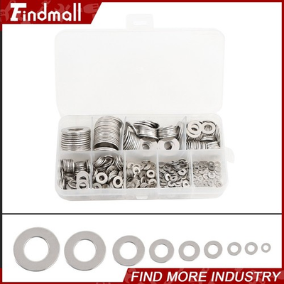 #ad Findmall 600Pcs 304 Stainless Steel Flat Washer Washers Assortment Set Value Kit $9.50