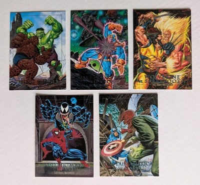 1992 Marvel Masterpieces - komplettes Battle Spectra Chase Foil Set 1D-5D.