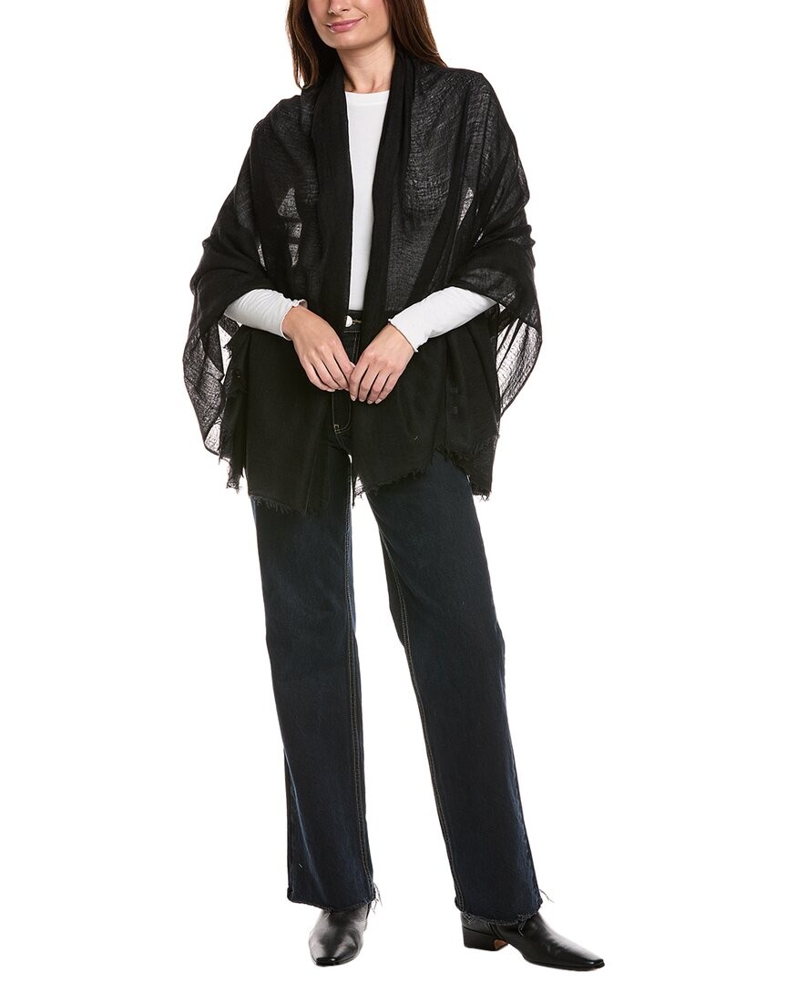 Amicale Cashmere Solid Felted Cashmere Wrap Womens Black 16590₽