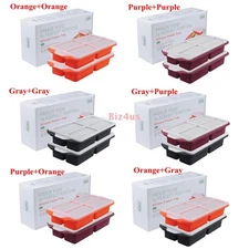 2 Packs CulinaryCubed 1 Cup Silicone Freezer Trays With Lid For Freeze & Soup