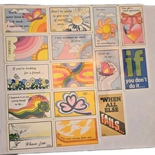 25 Vtg Perma Greeting Plastic Cards 80s Notes Ashleigh Brilliant Lot