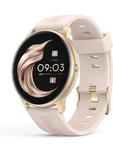 AGPTEK Women Smartwatch Android & iOS Phone Touch Screen Activity Tracker Pink
