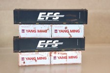 GRAHAM FARISH N WEATHERED 48' 20' STACKED EFS YANG MING CONTAINER INTERMODAL on