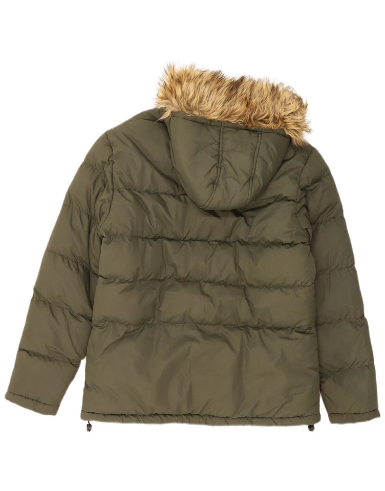 Chaqueta acolchada con capucha FRENCH CONNECTION para hombre UK 38 mediana caqui poliéster AU15 Foto 4 de 4