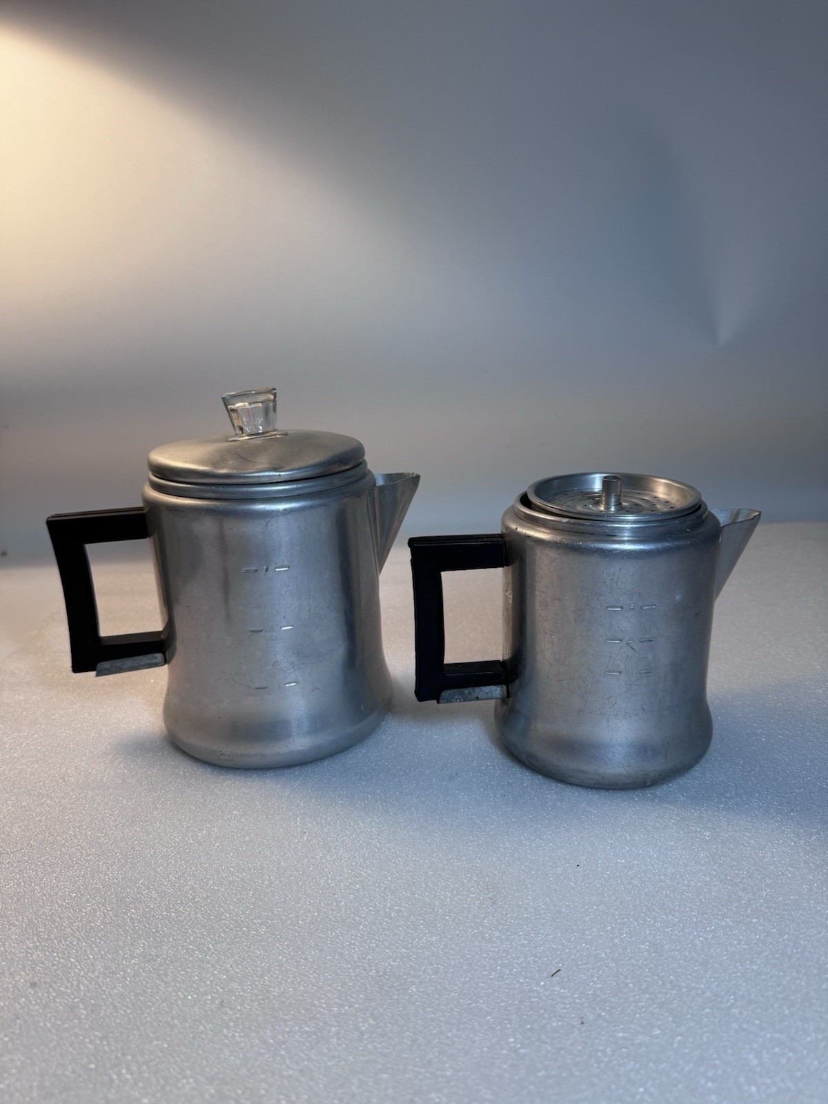 Vintage 7 & 5 Cups Drip-O-lator Enterprise Aluminum Coffee Pots