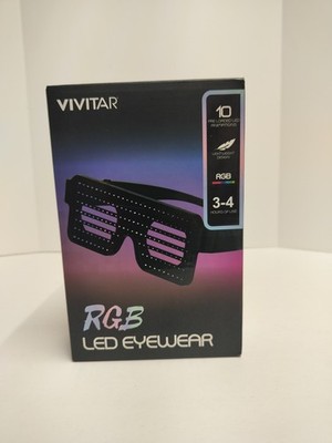 Vivitar LED Glasses,10 Preloaded Animations, RGB 3-4 Hours Of Use & Lightweight.