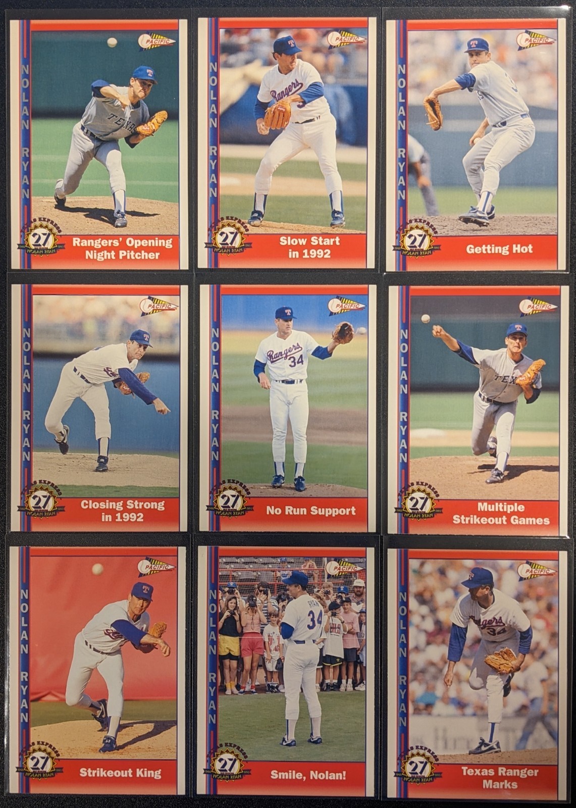 Nolan Ryan ⚾ $0.99 1993 Pacific Texas Express Singles ⚾ Complete Your Set